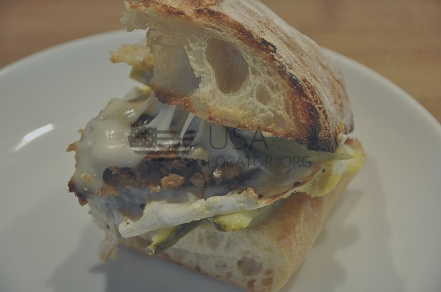 Ciabatta Breakfast Sandwich With Sausage photo