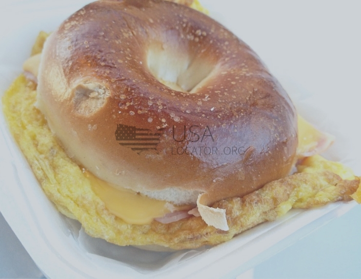 Bagel Breakfast Sandwich With Ham photo